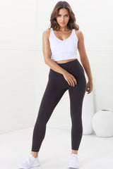 Axel Leggings - High Waisted Full Length Leggings in Dark Carbon Ash