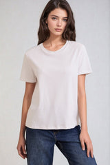 Charlotte T-Shirt - Classic Crew Neck Tee in White