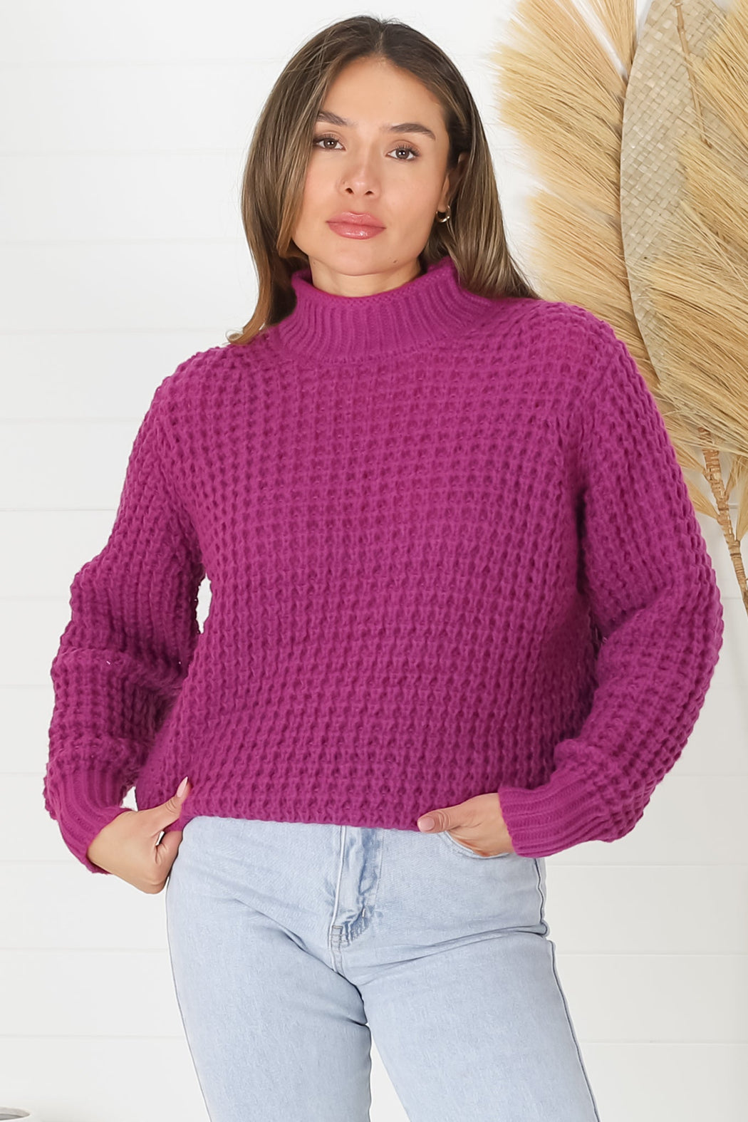 Shop Dexter Jumper - Magenta: Outwear | saltycrush.com