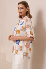 Dion Shirt - Collared Button Down Shirt in Emalee Print