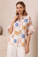 Dion Shirt - Collared Button Down Shirt in Emalee Print