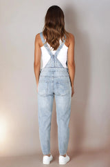 Aeryn Denim Overalls - Straight Leg Dungarees in Stone Wash Denim