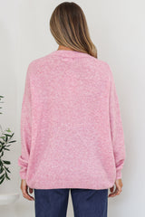 Donoven Jumper - V Neck Lightweight Knit with Ribbed Hemlines in Boysenberry