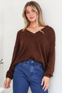 Model wearing Donoven Jumper in Coffee from Salty Crush