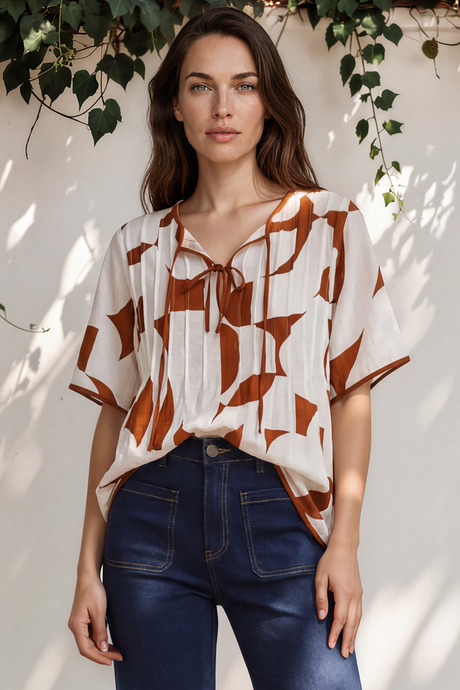 Model wearing Druitt Top in Oasis Print from Salty Crush