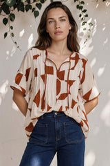 Model wearing Druitt Top in Oasis Print from Salty Crush