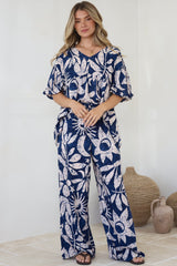 Dudah Pants -  High Waisted Wide Leg Pants in Moonshadow Print