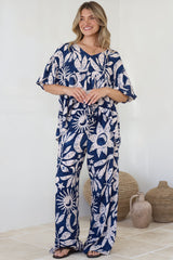 Dudah Pants -  High Waisted Wide Leg Pants in Moonshadow Print