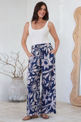 Dudah Pants -  High Waisted Wide Leg Pants in Moonshadow Print