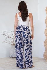 Dudah Pants -  High Waisted Wide Leg Pants in Moonshadow Print