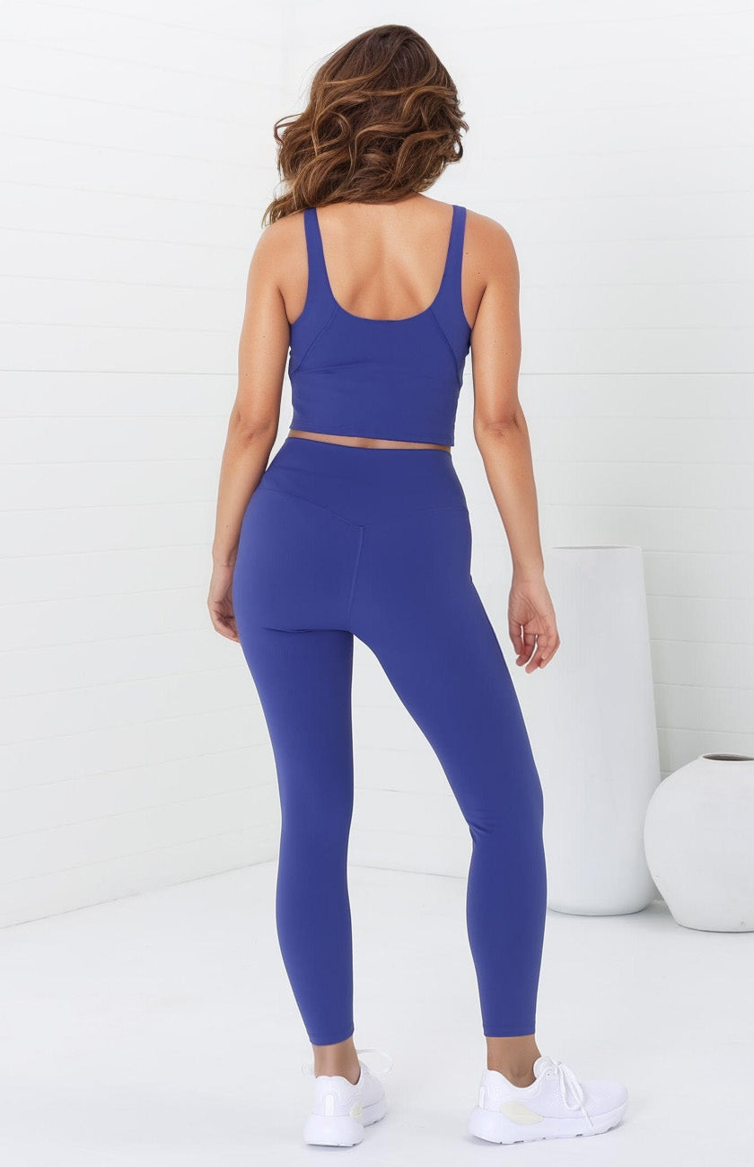 Axel Leggings - High Waisted Full Length Leggings in Cobalt Blue