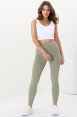 Axel Leggings - High Waisted Full Length Leggings in Matcha Green