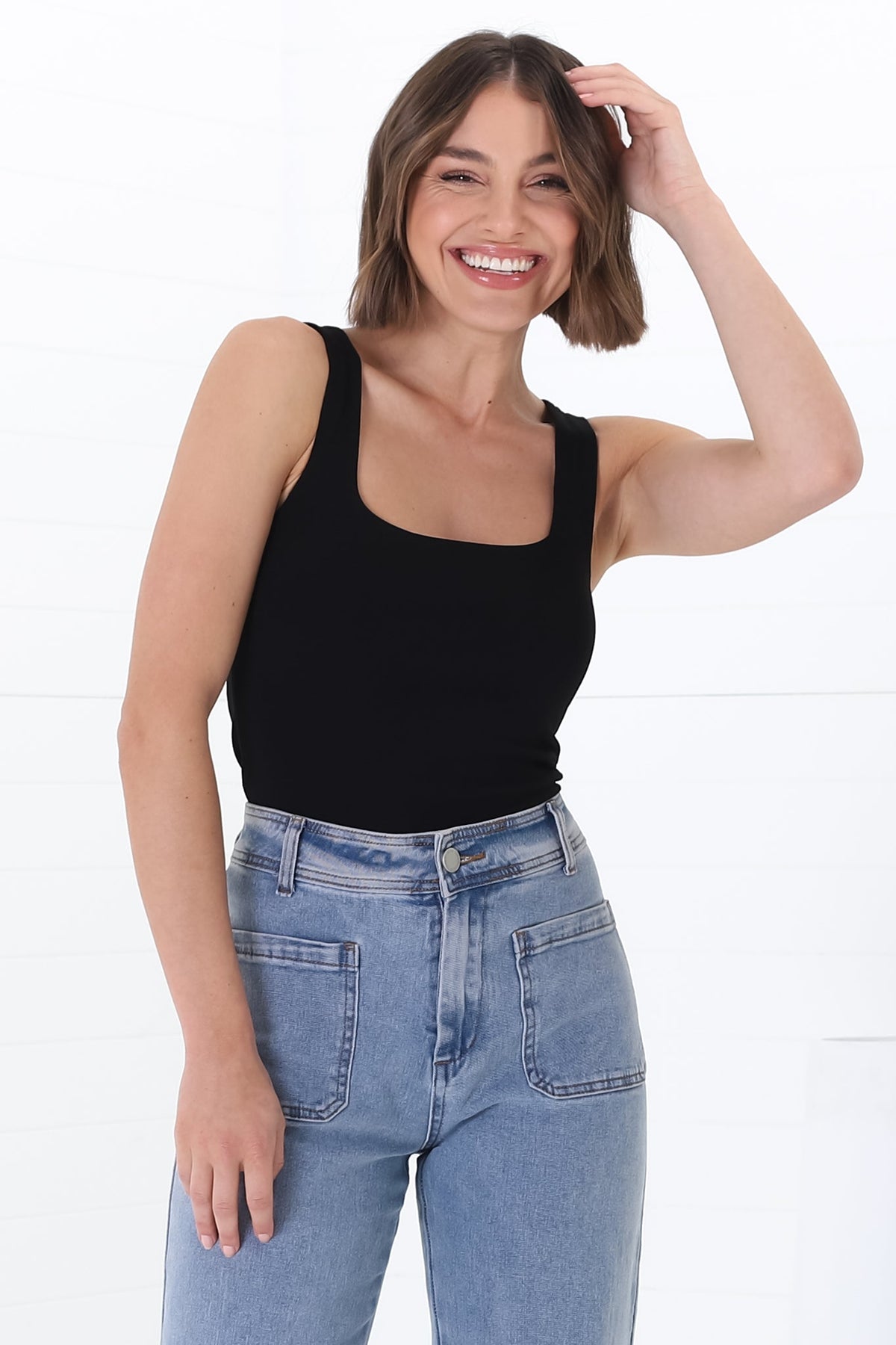 Edie Singlet Square Neckline Double Layered Singlet
