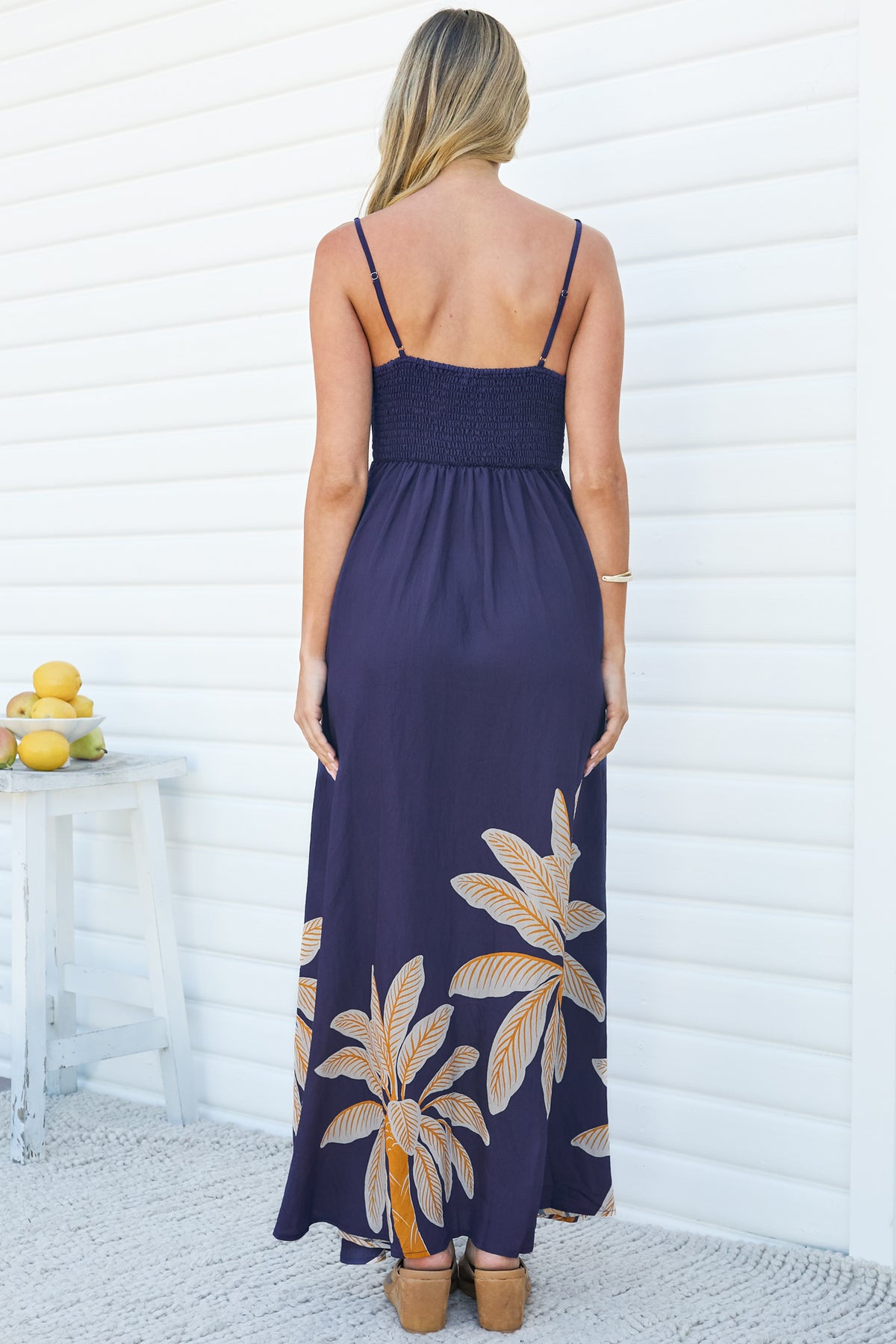 Eira Maxi Dress - Beaded-Strap Square Neck A Line Dress with Pockets in Raphael Print
