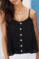 Hoian Cami - Cotton Lace Detailed Camisole in Black