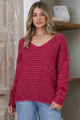 Model wearing Elena Jumper in Fuchsia from Salty Crush