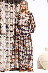 Rueben Pants - High Waisted Lined Wide Leg Pants with Pockets in Otis Print