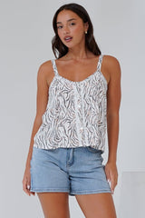 Elissa Cami  - Thin Strap Button Front Cami in Georgie Print