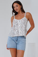 Elissa Cami  - Thin Strap Button Front Cami in Georgie Print