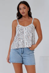 Elissa Cami  - Thin Strap Button Front Cami in Georgie Print