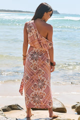 JAASE - Zia Wrap Skirt: High Waisted Wrap Skirt in Tahitian Print