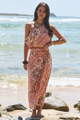 JAASE - Zia Wrap Skirt: High Waisted Wrap Skirt in Tahitian Print