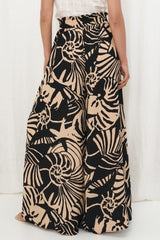 Charli Pants - Paper Bag High Waisted Wide Leg Pants in Ellnora Print