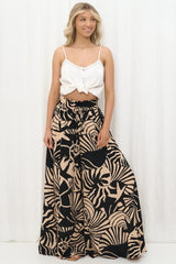 Charli Pants - Paper Bag High Waisted Wide Leg Pants in Ellnora Print