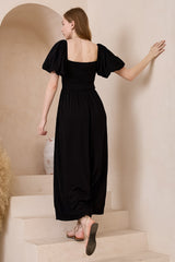 Elsa Jumpsuit - On or Off Shoulder Wide Leg Jumpsuit in Black