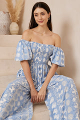 Elsa Jumpsuit - On or Off Shoulder Wide Leg Jumpsuit in the Cordelia Print