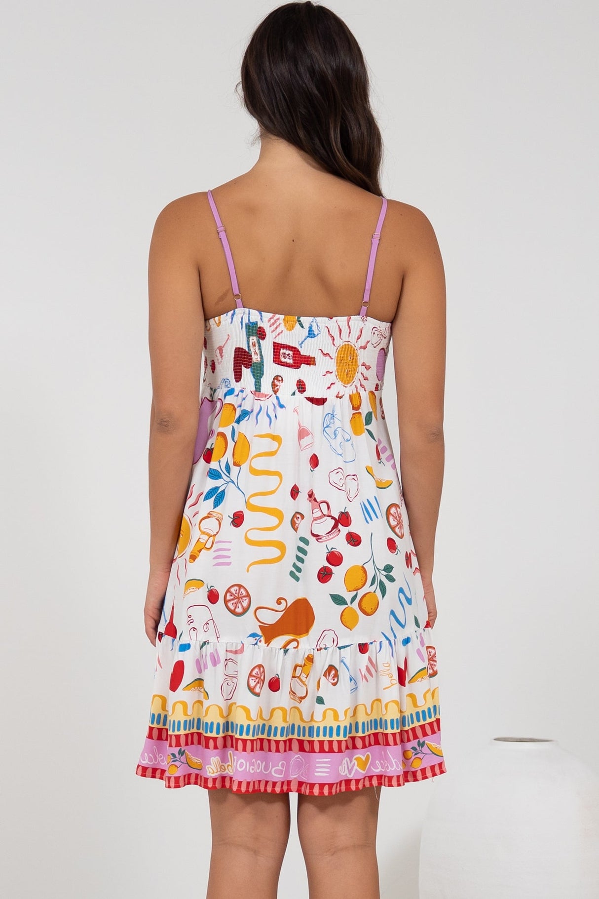 Essie Mini Dress - Sun Dress With Shirred Back In Dolce Vita