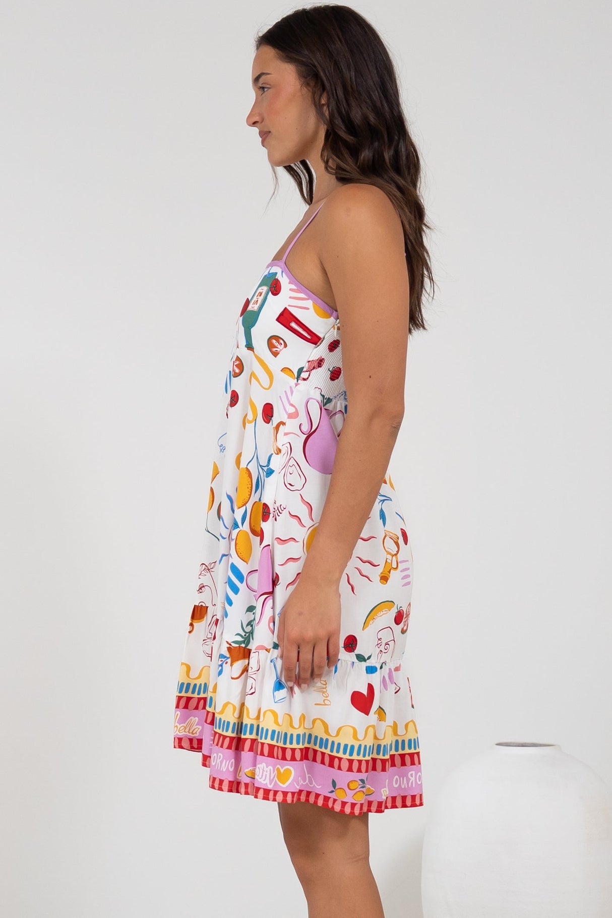 Essie Mini Dress - Sun Dress With Shirred Back In Dolce Vita