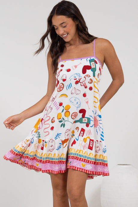 Essie Mini Dress - Sun Dress With Shirred Back In Dolce Vita