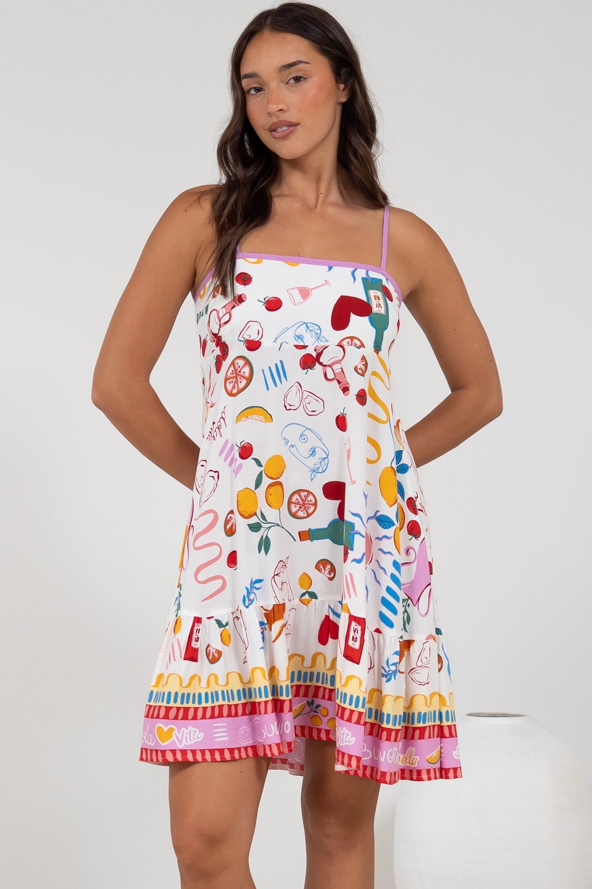 Essie Mini Dress - Sun Dress With Shirred Back In Dolce Vita