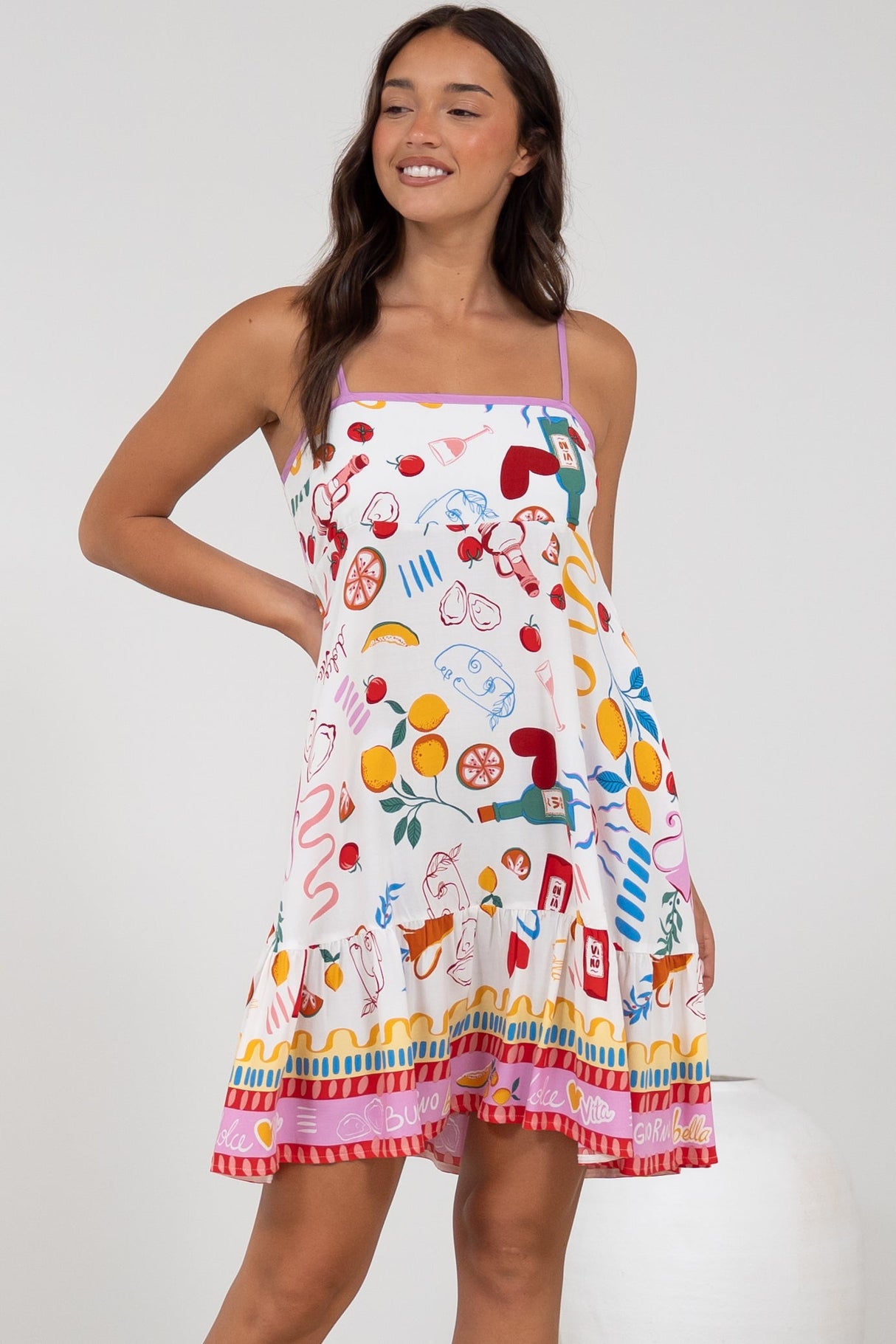 Essie Mini Dress - Sun Dress With Shirred Back In Dolce Vita