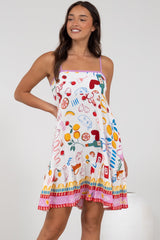 Essie Mini Dress - Sun Dress With Shirred Back In Dolce Vita