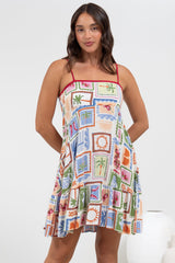 Essie Mini Dress - Sun Dress With Shirred Back In Elly Print