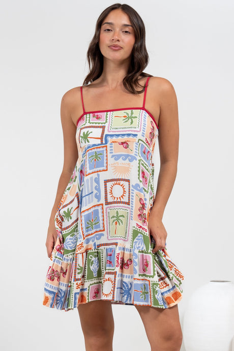 Essie Mini Dress - Sun Dress With Shirred Back In Elly Print