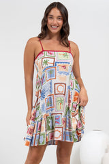 Essie Mini Dress - Sun Dress With Shirred Back In Elly Print