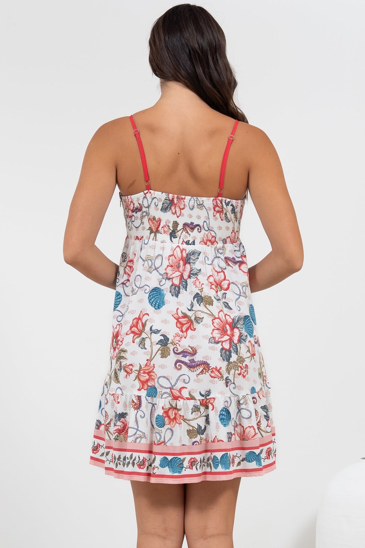 Essie Mini Dress - Sun Dress With Shirred Back In Safia Print