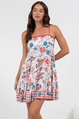 Essie Mini Dress - Sun Dress With Shirred Back In Safia Print