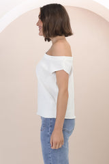 Ethel Knit Top - Crew Neck Knit Sleeveless Top in White