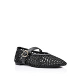 Eunice Woven Ballet Flats - Black