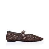 Eunice Woven Ballet Flats - Chocolate