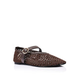 Eunice Woven Ballet Flats - Chocolate