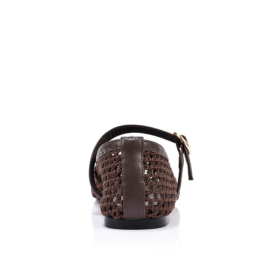 Eunice Woven Ballet Flats - Chocolate