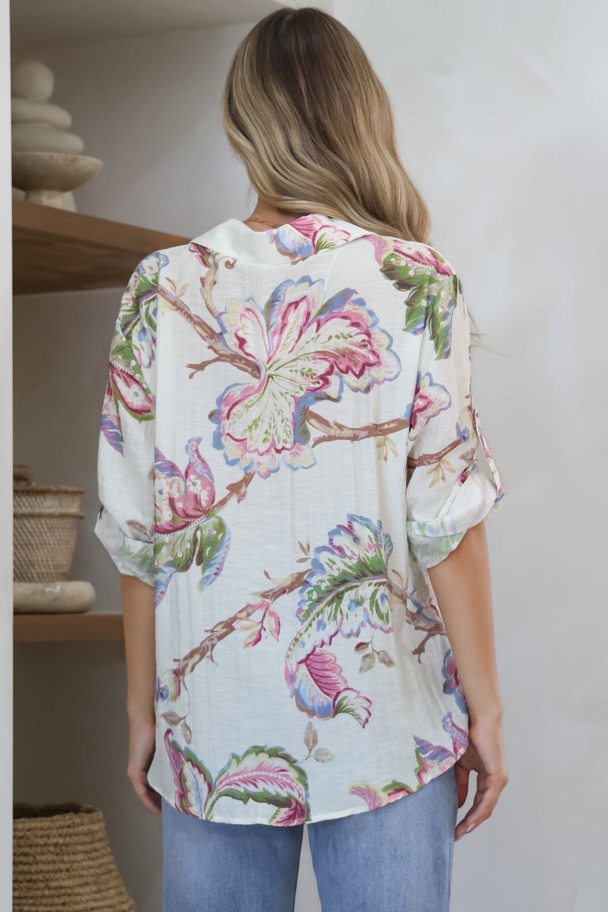 Everly Shirt - Collared Button Down Shirt in Eliza Print