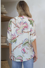 Everly Shirt - Collared Button Down Shirt in Eliza Print