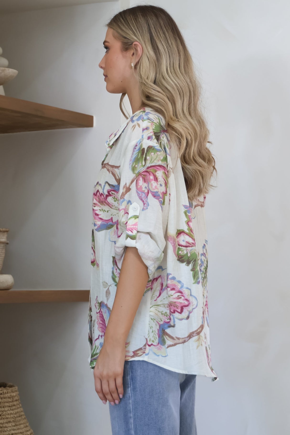 Everly Shirt - Collared Button Down Shirt in Eliza Print