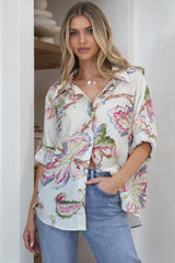 Everly Shirt - Collared Button Down Shirt in Eliza Print